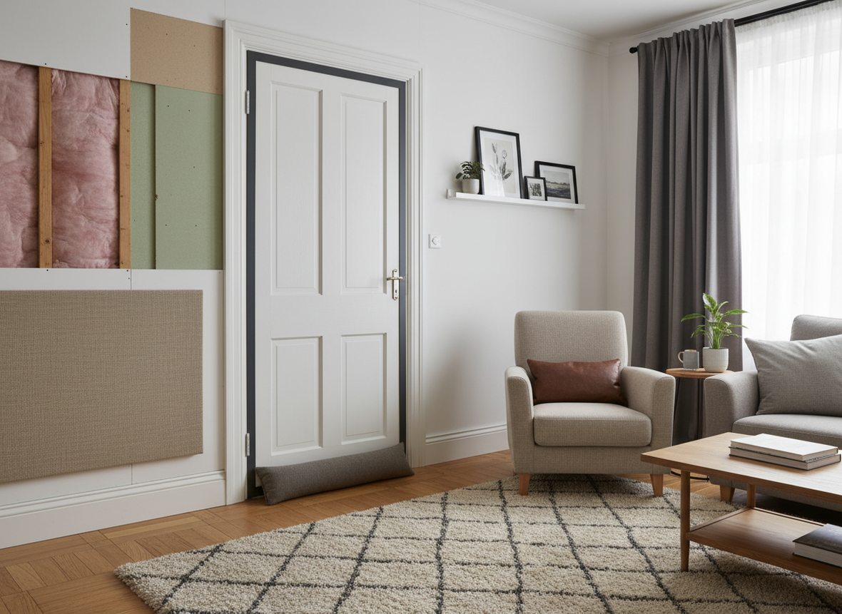 Budget-friendly soundproofing improvements in a room.