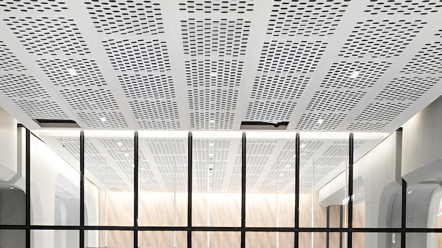 Solving Rain Noise Problems with Ceiling Suspended Panels