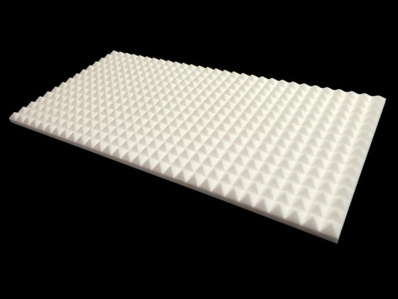 Mel-Acoustic Pyramid 40mm White Melamine Acoustic Foam Panel 600x1200