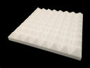 Mel-Acoustic Pyramid PRO 75mm White Melamine Acoustic Foam Panel 600x600