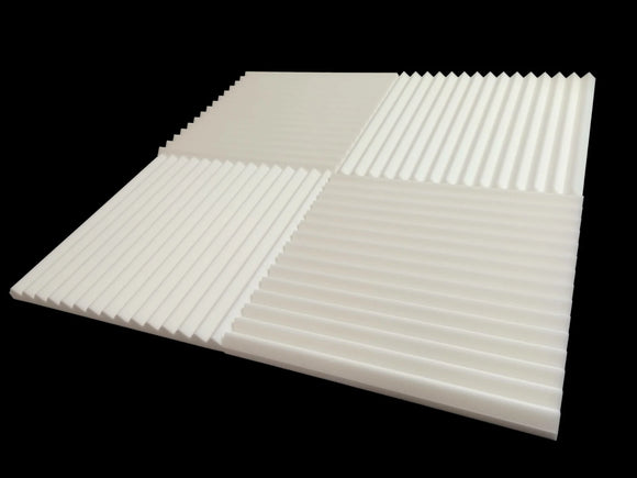 Mel-Acoustic Wedge 40mm White Melamine Acoustic Foam Panel 600x600
