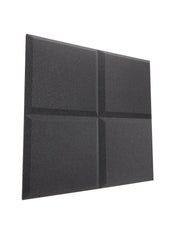 Tegular 2" acoustic foam tile pack in dark grey showing shallow bevelled square surface profile